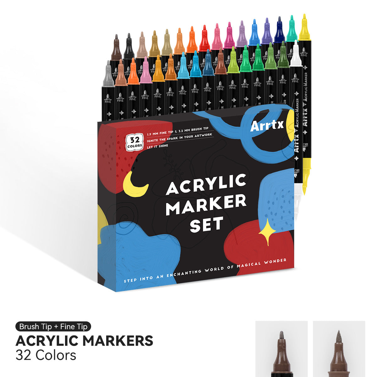  Arrtx 30 Colors Acrylic Paint Pens for Rock Painting, Extra  Brush Tip, Water Based Paint Markers for Stone, Glass, Easter Egg, Wood and  Fabric Painting-No Toxic,No Odor : Everything Else