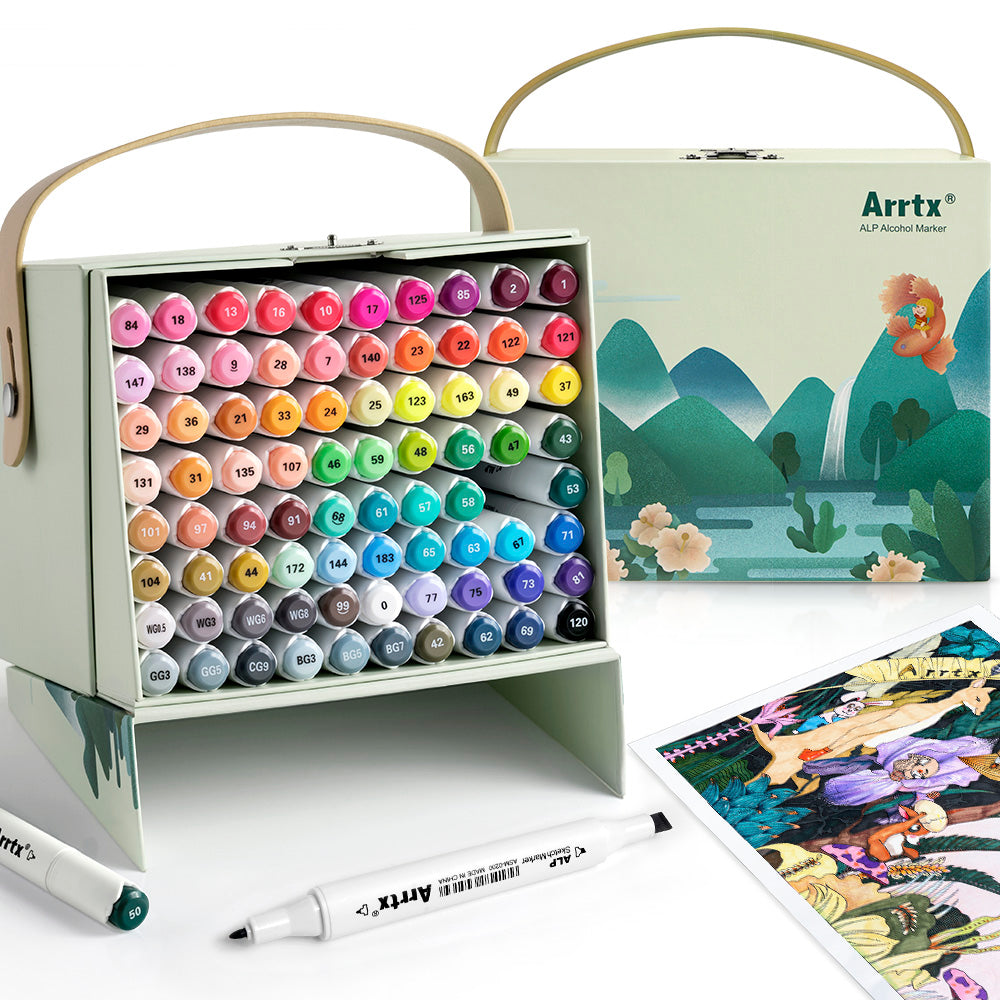 Arrtx OROS Watercolor With Pen Outline 80/90 Alcohol Markers With Brush Tip  And Portable Packaging Box For Sketching, Artists, Beginners, And Kids  P230427 From Musuo05, $68.09