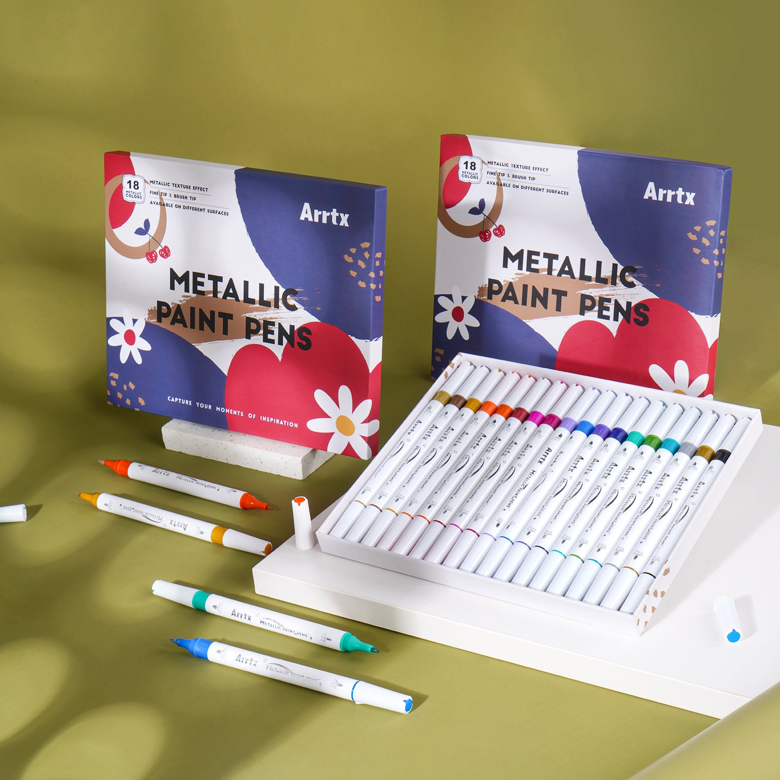 Arrtx Art Supplies on Instagram: NEW ARRIVAL  12 Colors Metallic Acrylic  Markers 🤣🙅‍♀️😎 It's here! 🙌 ✨ Add a touch of mesmerizing shine to your  art with these 12 dazzling metallic