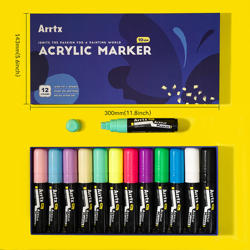 Arrtx 32 Colors Acrylic Marker, Brush Tip and Fine Tip (Dual Tip) – ArrtxArt