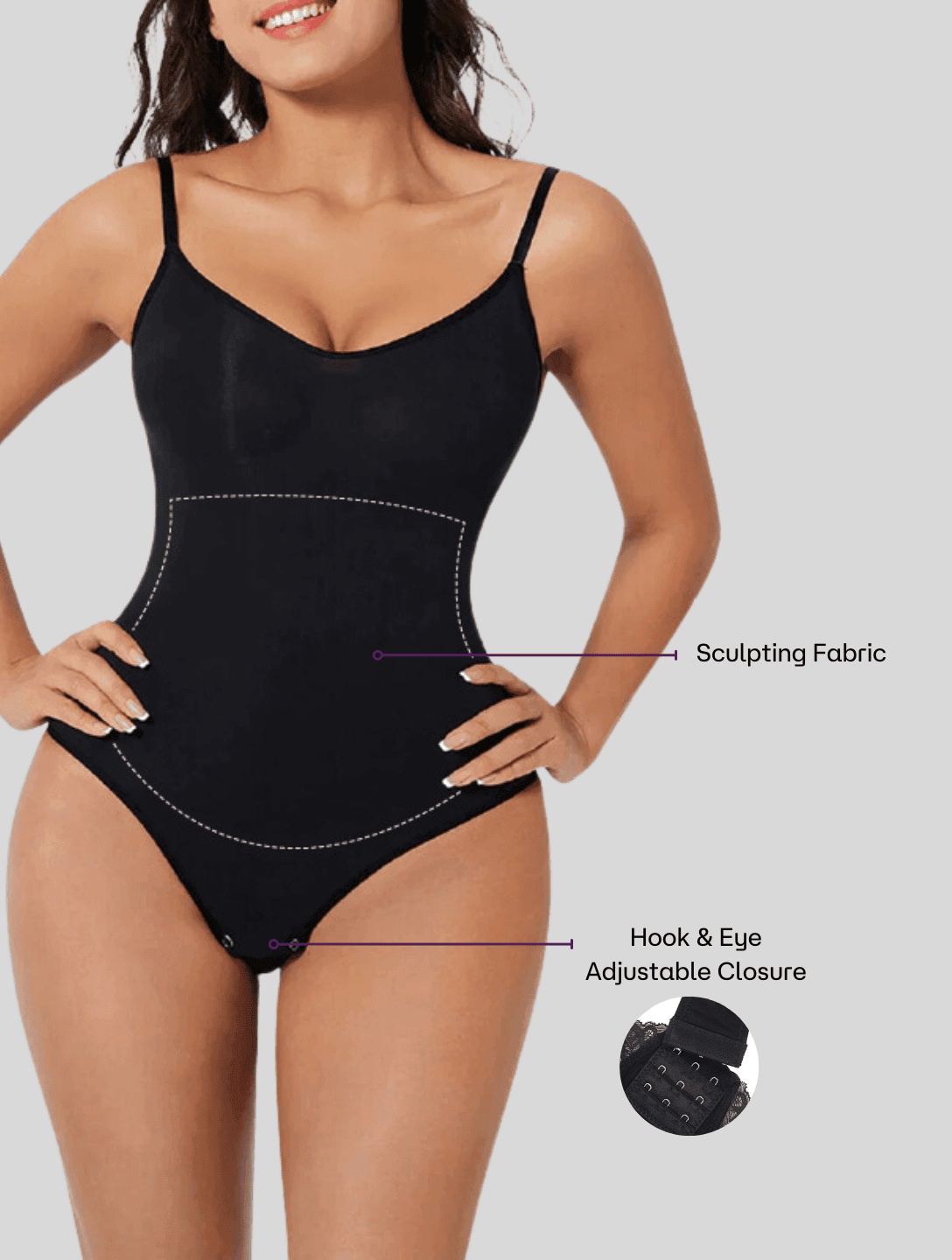 Hey Shape- V- Neck Half Laced Bodysuit Bodysuit