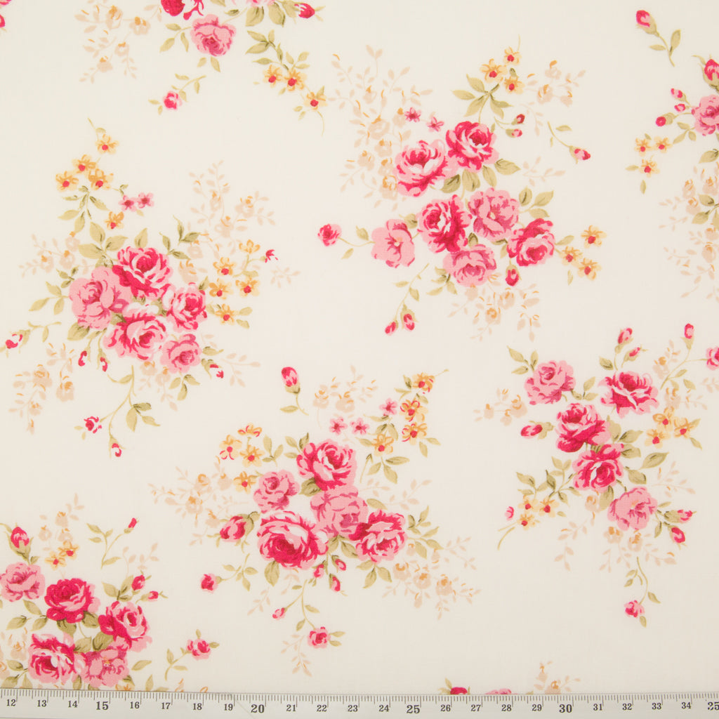 Rose & Hubble - Rose Bouquet - 100% Cotton Poplin - Pink – Fabric Love