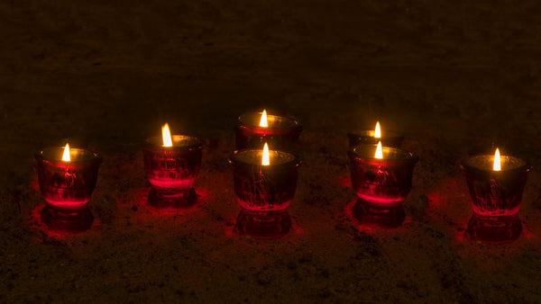 burning red votives