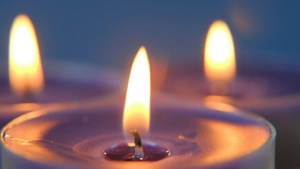 closeup of candle flames