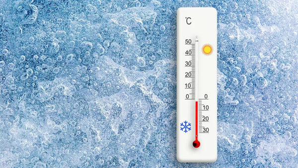 ice with a cold thermometer
