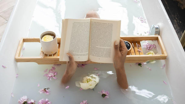 reading in the bathtub