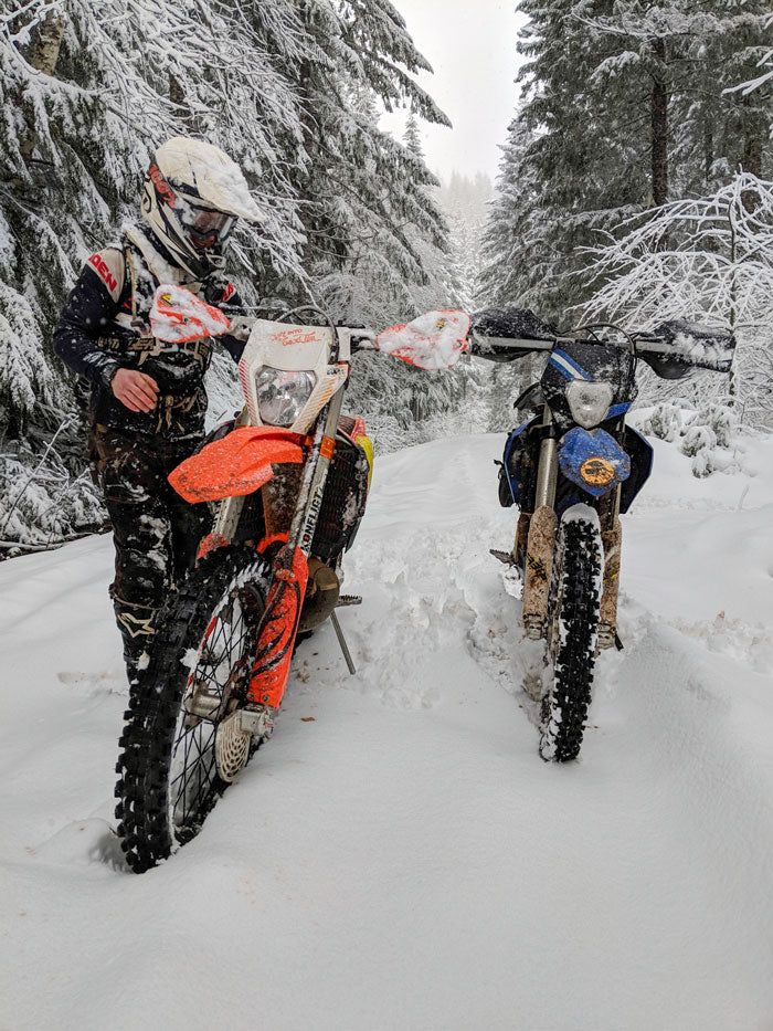 Motorcycling in the snow