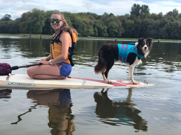 Paddleboarding with dog