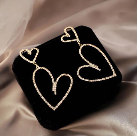 double heart earrings, love me accessories, heart earrings