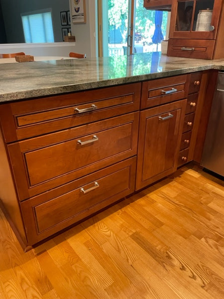 Cherrywood kitchen cabinets before painting transformation