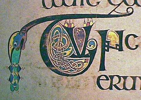 Celtic knot decorations in the Book of Kells
