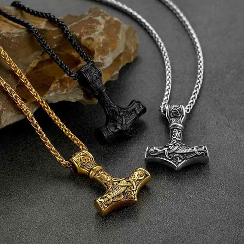 FaithHeart Viking Thor's Hammer  Pendant Necklace for Men