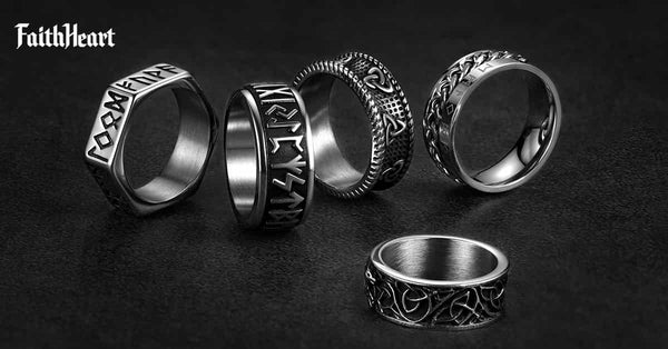 FaithHeart mens viking rings