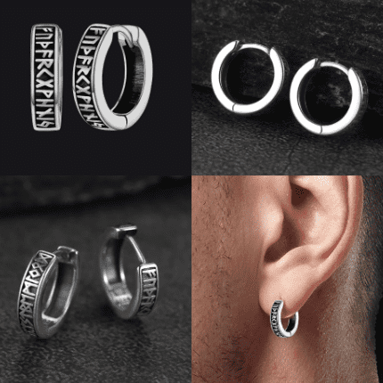 Minimalist Viking Runes Earrings