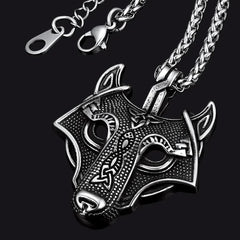 Viking Celtic Wolf Necklace For Men