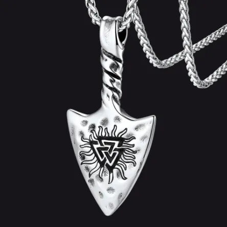 Viking Gungnir Necklace with Valknut