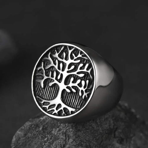 Yggdrasil Stainless Steel Signet Ring