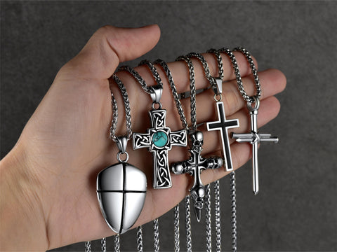 mens cross necklace