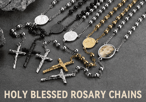 holly blessed rosary chains Christian jewelry