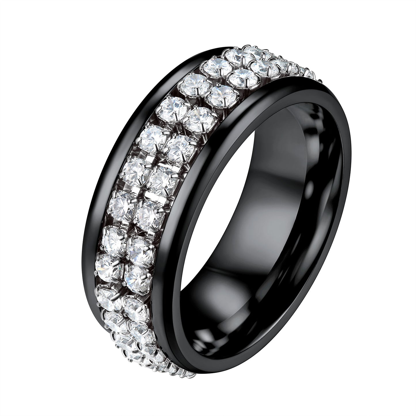 Cubic Zirconia Spinner Ring Rotatable Ring for Men – FaithHeart Jewelry