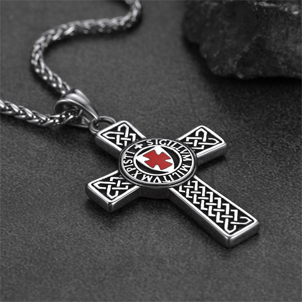 FaithHeart Knights Templar Cross Pendant Necklace For Men – FaithHeart ...