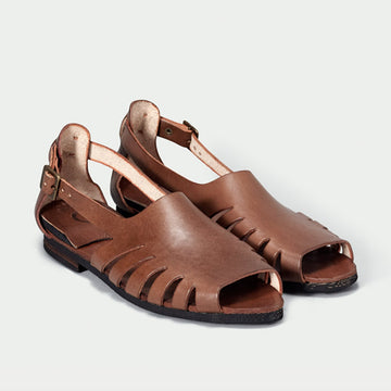 Men's Barak Leather Closed-Toe Sandals - Brown – Jerusalem Sandals