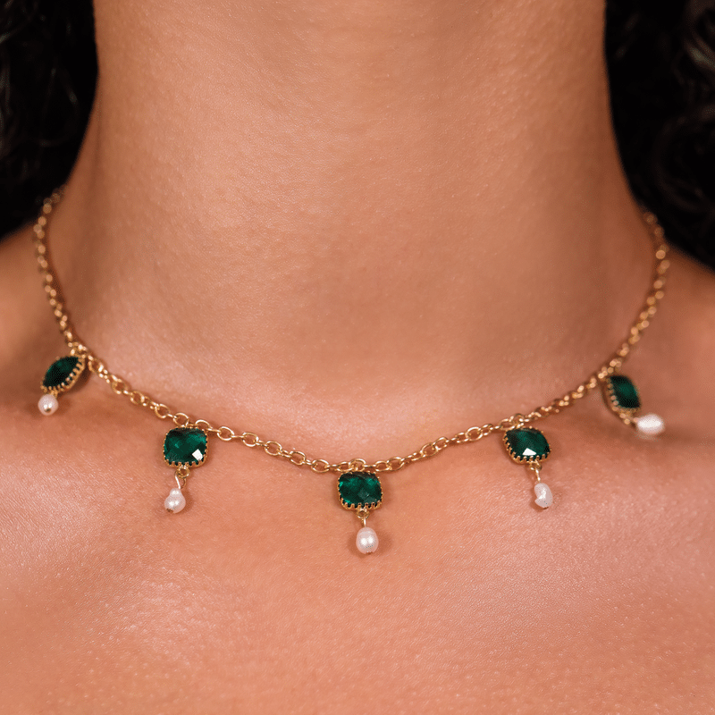 Picture of The Alicante Choker in Emerald Green