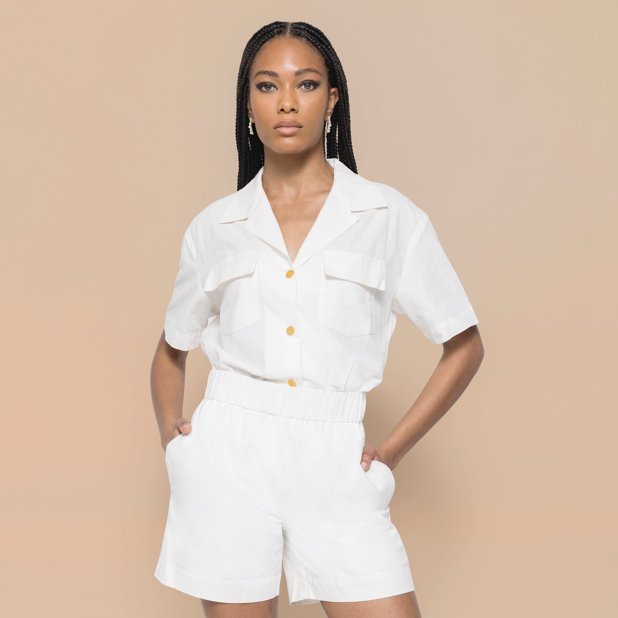 Picture of The Co-Ord Short Set in Linen