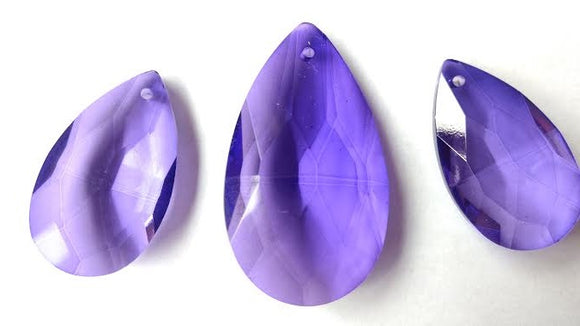 3pc Violet Purple Teardrop Chandelier Crystals for Jewelry Making ...