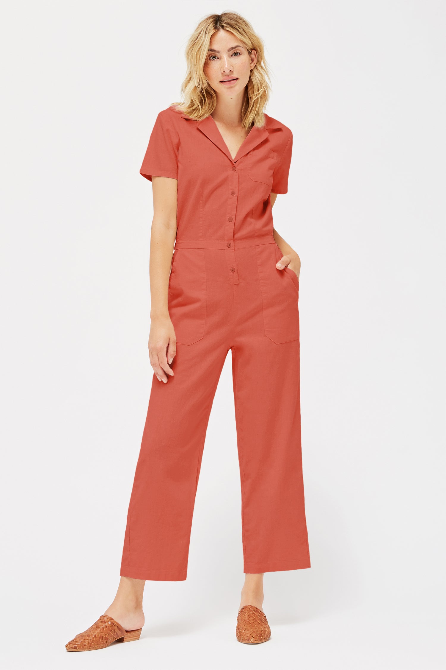 cotton jumpsuit with sleeves