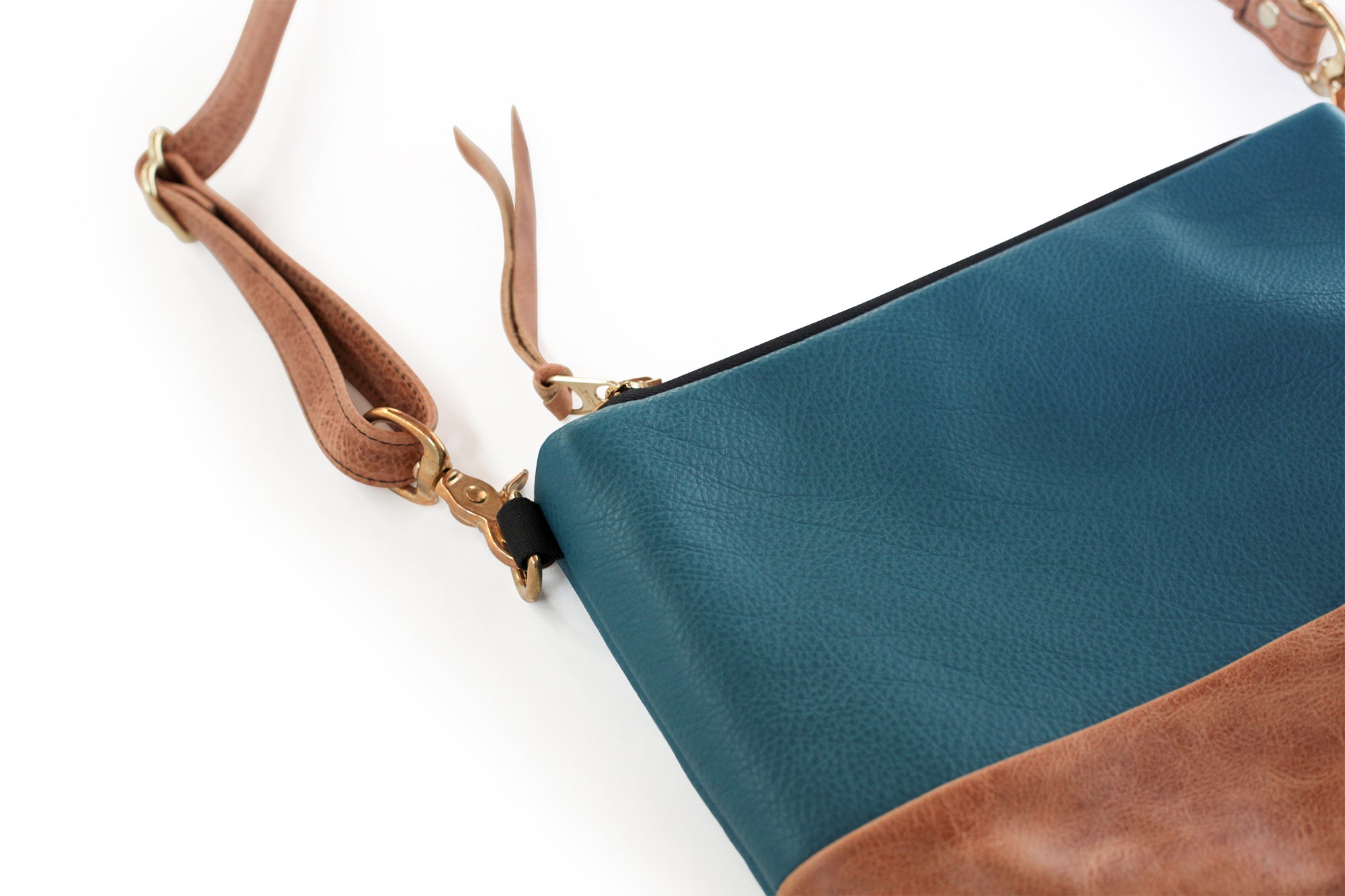 The CC Vida Crossbody - Teal & Saddle