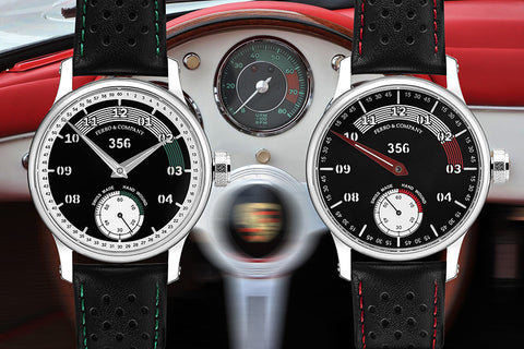 Reloj de cuerda manual fabricado en Suiza inspirado en el Porsche 356 Speedster