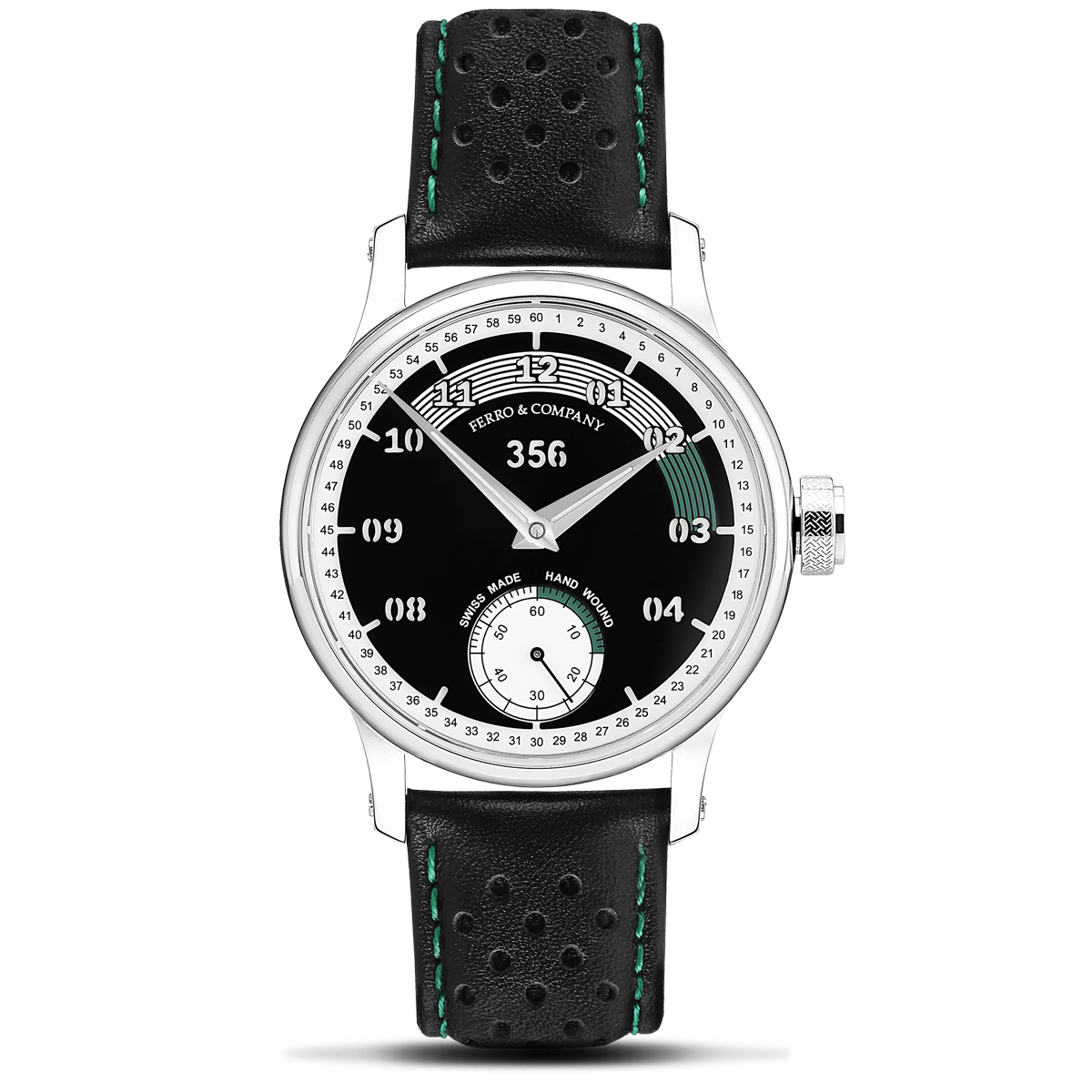 356 Dual Hand Green Ferro Company Watches