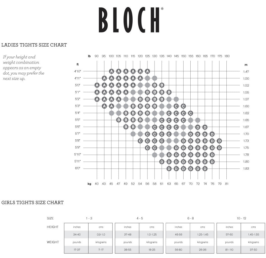 Bloch Ballet Size Chart