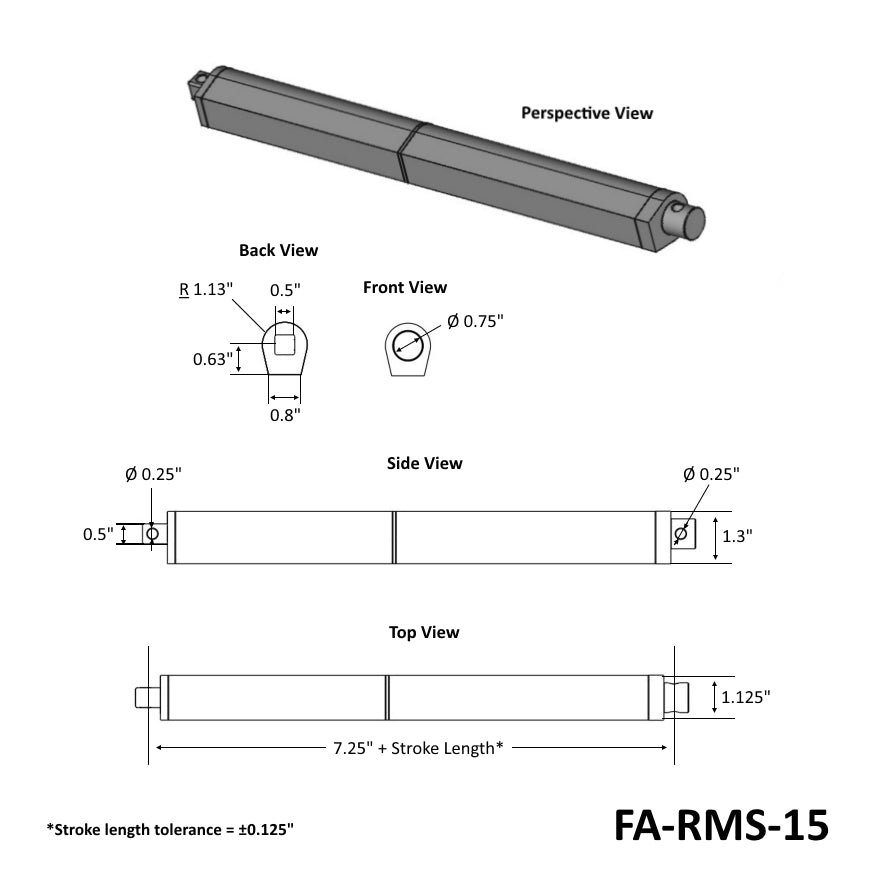 Mini Actuator Technical Drawing