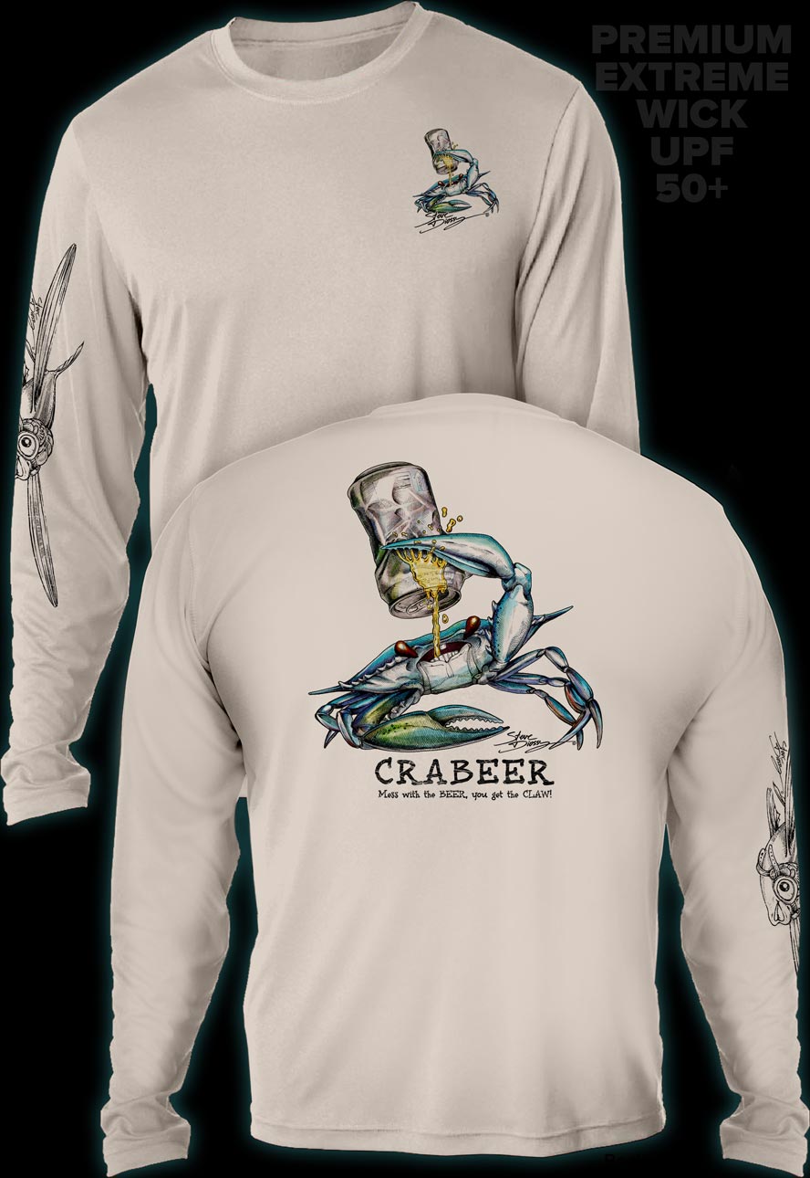 Extra-Large Sand Crab Long Sleeve Fishing Shirt