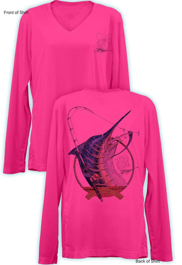 King Marlin- Ladies Long Sleeve V-Neck-100% Polyester – Steve Diossy  Clothing