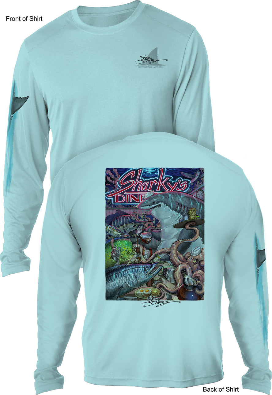 Donut Shark - Men's Long Sleeve Sun Protection Shirt – Steve Diossy Clothing