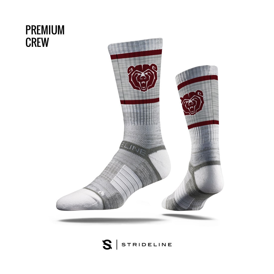 Missouri State University Logo Bears Athletic Crew Socks By