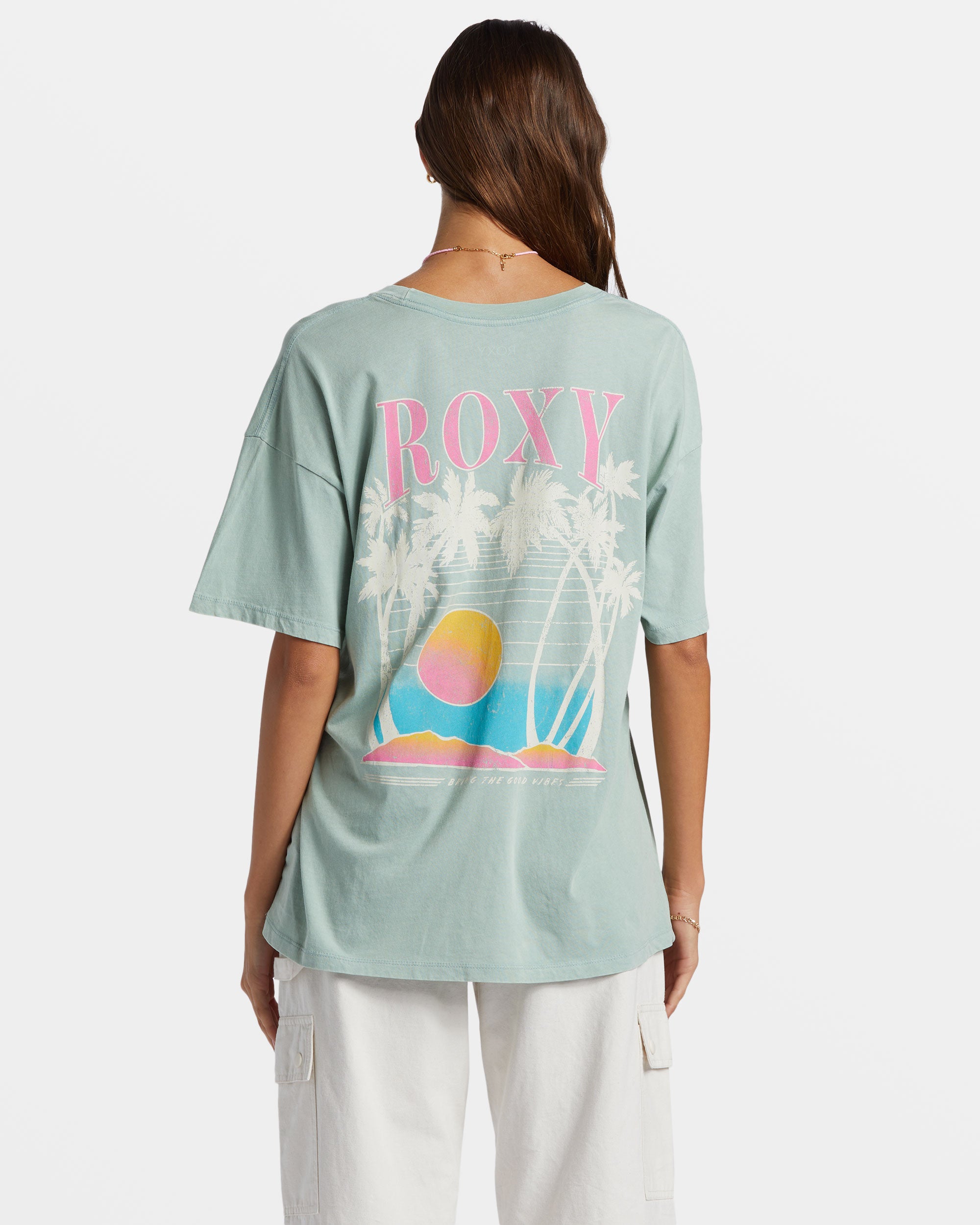 Bring The Good Vibes Oversized T-Shirt - Blue Surf