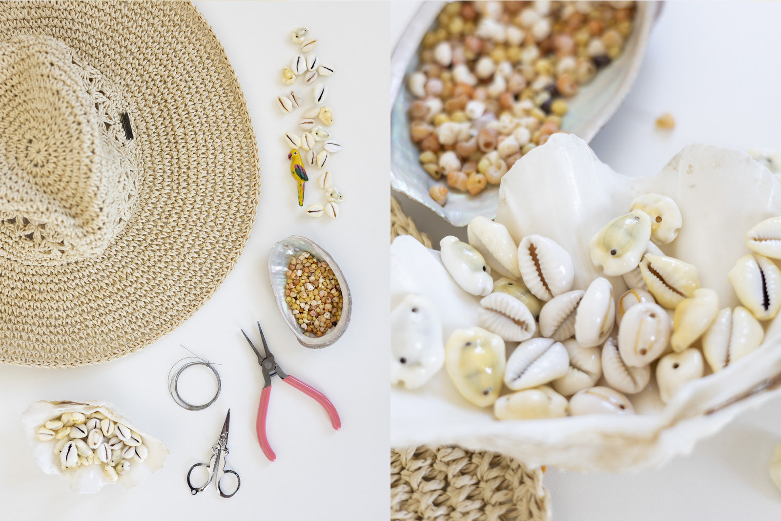 DIY Beaded Shell Beach Hat Band