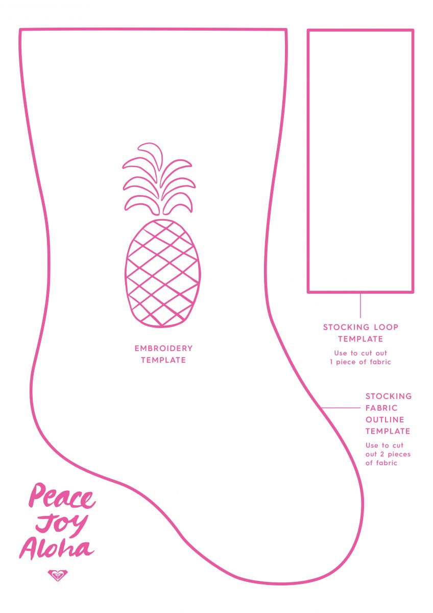 DIY Embroidered Pineapple Holiday Stockings