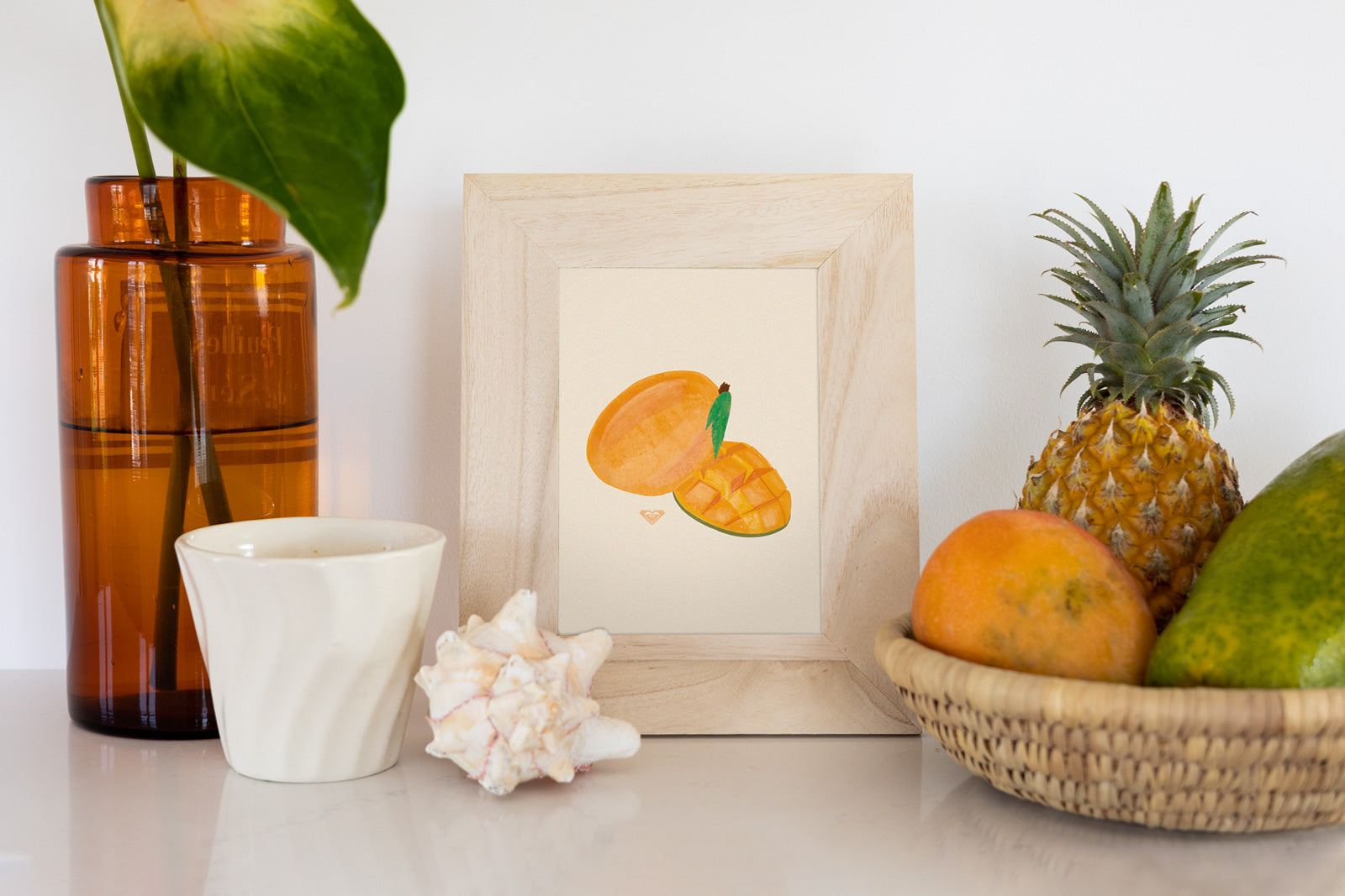 Printable Tropical Fruit Art - Mango