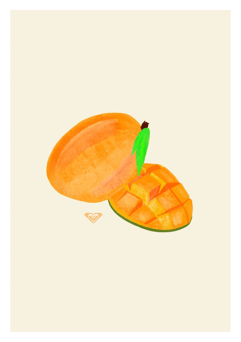 Printable Tropical Fruit Art - Mango