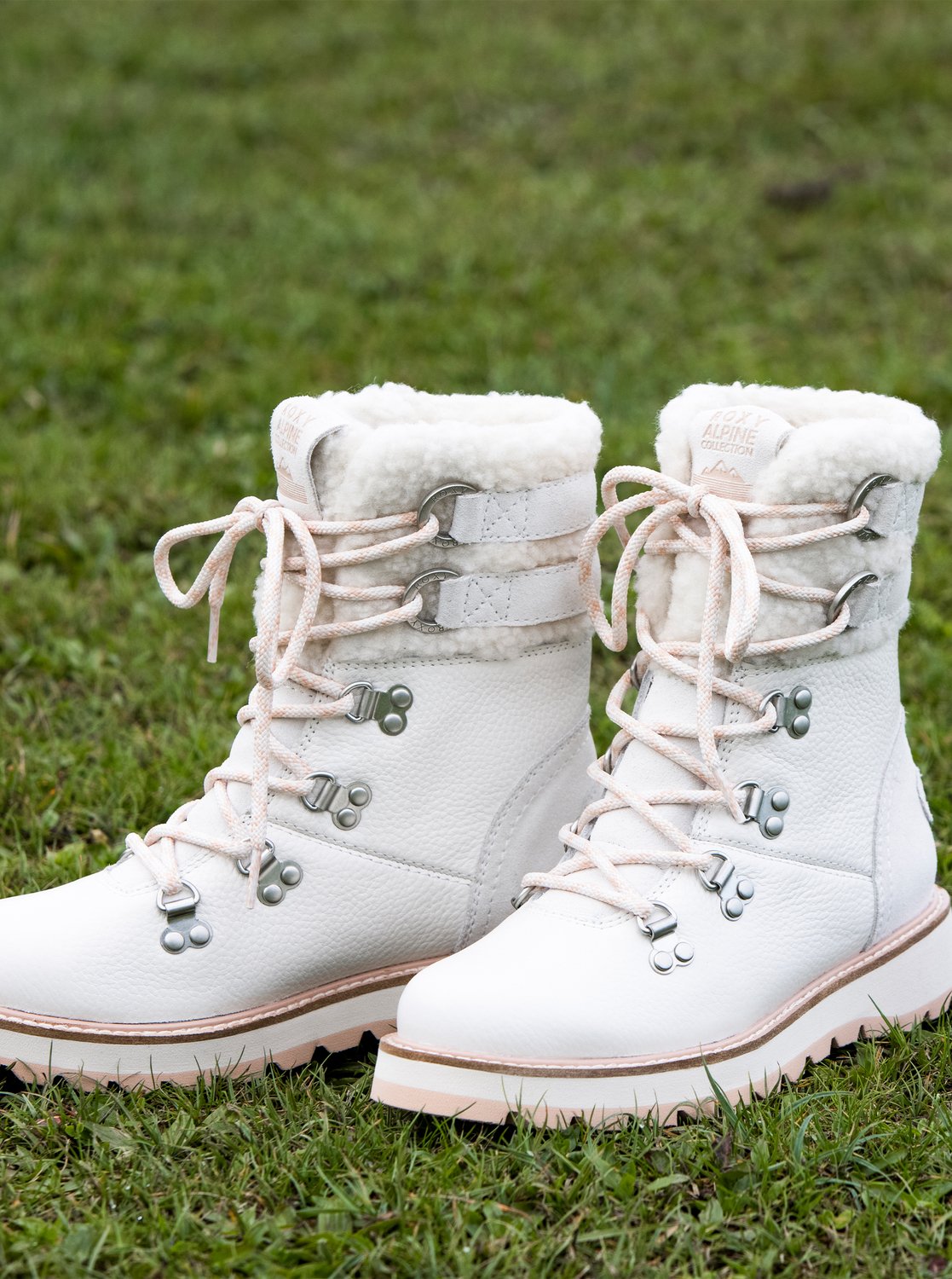 Brandi Lace-Up Boots - Off White