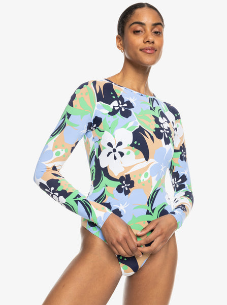 Topaz Floral Pink Rash Guard Bikini, XS-XL