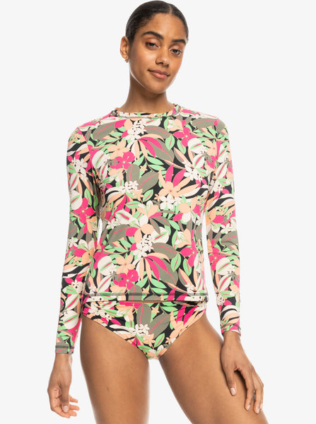 Women's Tankini Long Sleeve Blouson Swimsuit Two Piece Print