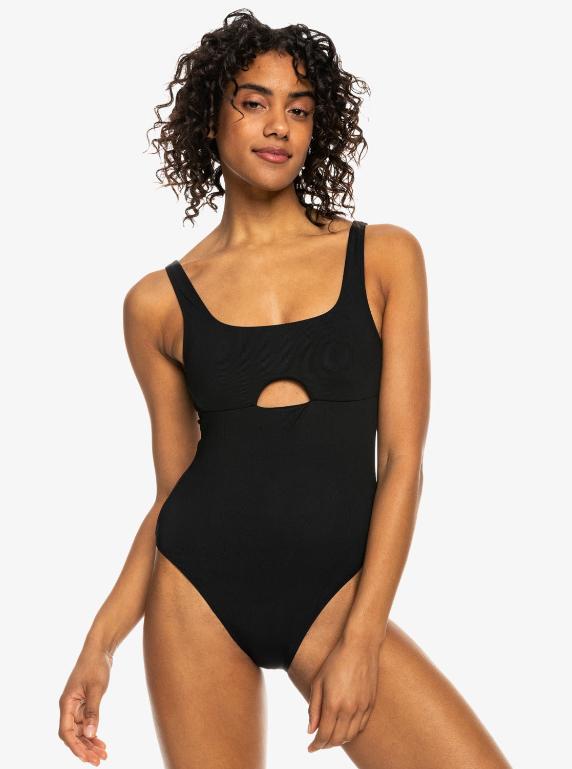 Roxy Pro The Double Line One-Piece Swimsuit - Anthracite