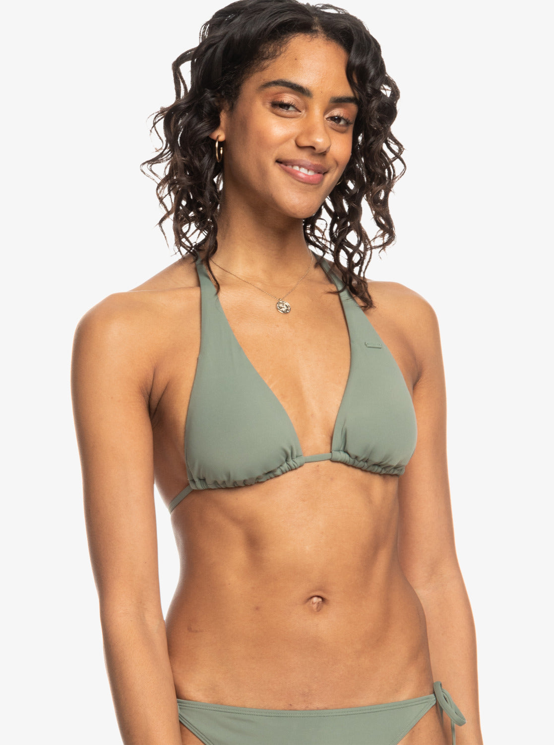 Beach Classics Tiki Triangle Bikini Top - Agave Green