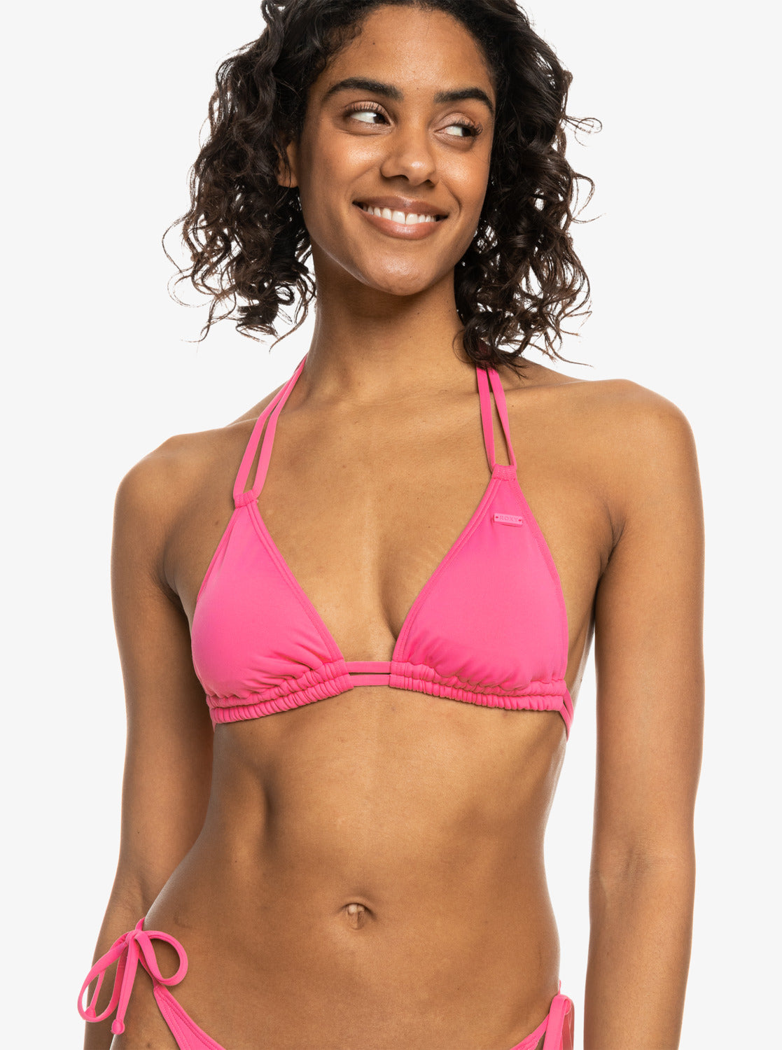Solid Beach Classics Mini Tikitri Bikini Top - Shocking Pink